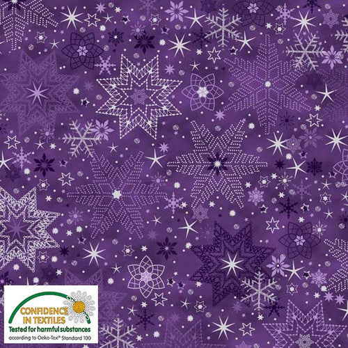 Blank Quilting - Star Sprinkle - Snowflakes Lilac Silver