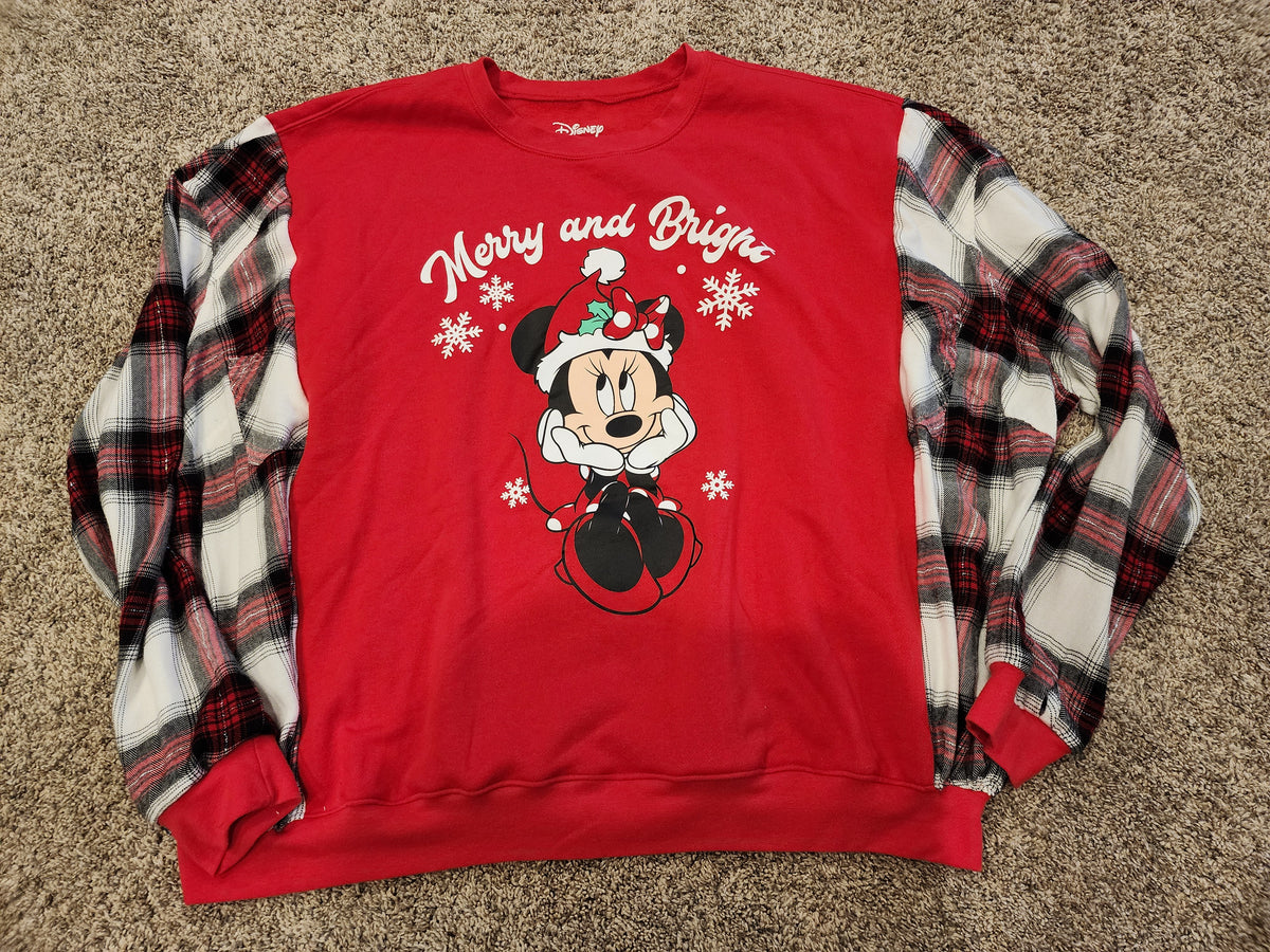 Minnie Xmas Flannel Sweatshirt – Quality Time Quilts & Fabrics