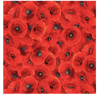 Timeless Treasures - Sunset Poppies - Packed Poppies Red