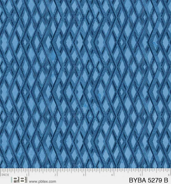 PS59 - P&B Textiles - Barnyard Babies - Diamond Geo Blue
