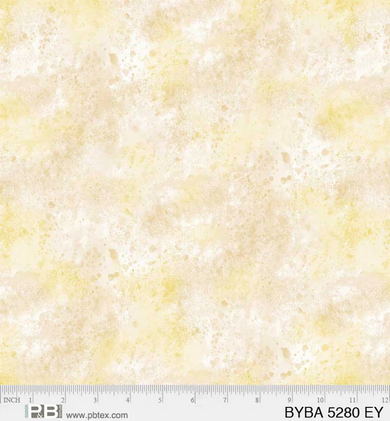 PS62 - P&B Textiles - Barnyard Babies - Soft Splatter Texture Ivory Yellow
