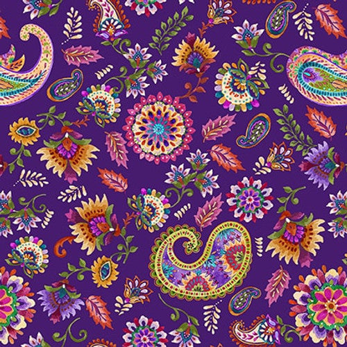 PS93 - Blank Quilting - Petra - Paisley with Medallion Purple