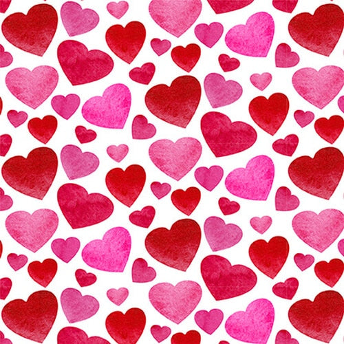 Henry Glass Fabrics - Heart & Soul - Small Hearts Allover Red/Pink/White
