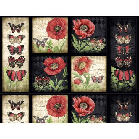 Wilmington Prints - Harlequin Poppies - Craft Panel