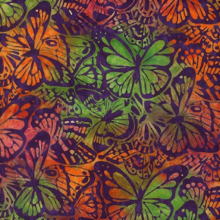 Robert Kaufman Fabrics - Watercolor Blossoms - Packed Butterflies Bright