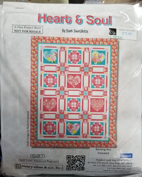Henry Glass Quilt Kit - Quilt 1 Heart & Soul