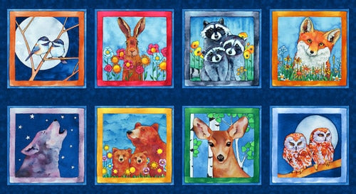 Blank Quilting - Woodland Fantasy Animal Blocks - Panel