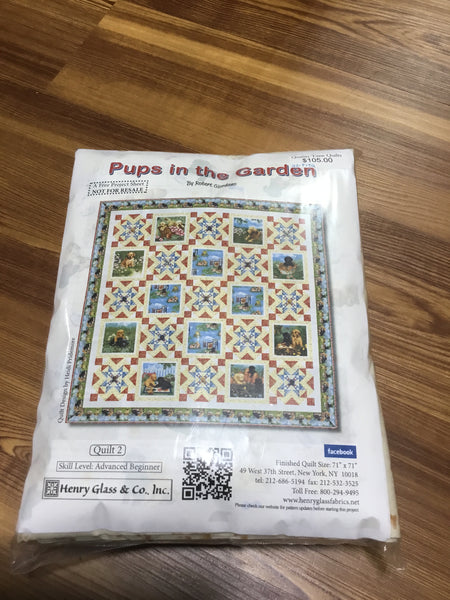 Pups in the Garden Quilt 2 Quilt Kit