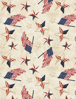 Wilmington Prints - Americana - Patriotic Toss Tan