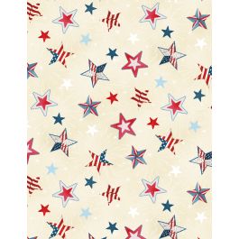 Wilmington Prints - Americana - Stars Cream