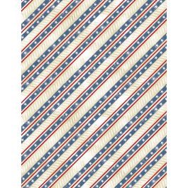 Wilmington Prints - Americana - Diagonal Stripe Cream