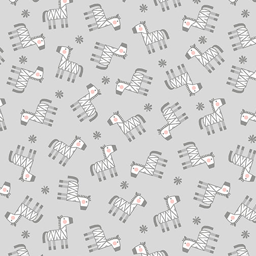 Benartex Flannel - Snuggle in the Jungle - Baby Zebra Grey