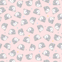 Benartex Flannel - Snuggle in the Jungle - Baby Elephant Pink