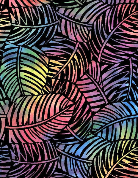 Wilmington Prints - Palm Leaves 108” - Lt. Gray