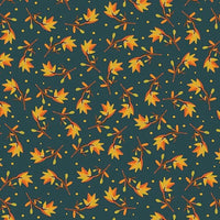 Benartex - Hello Fall - Leaf Trail Dark Teal