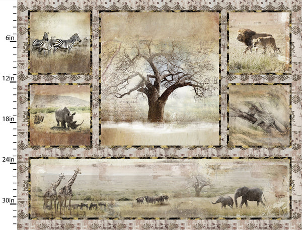 3 Wishes Fabrics - Global Luxe - Tree Panel