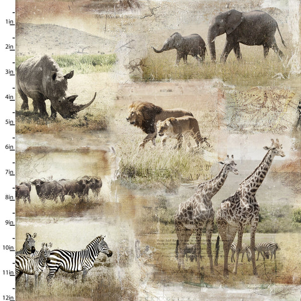 3 Wishes Fabrics - Global Luxe - Global Animals Multi