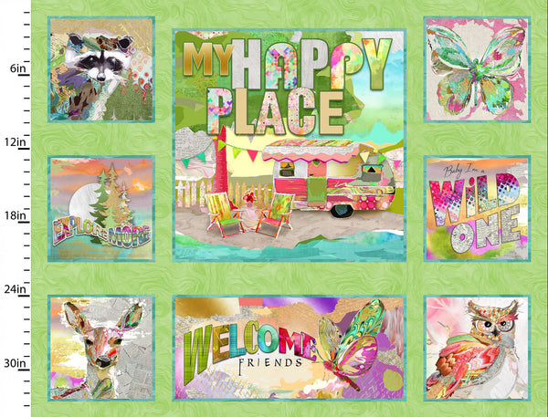 3 Wishes Fabrics - My Happy Place - Camper Panel