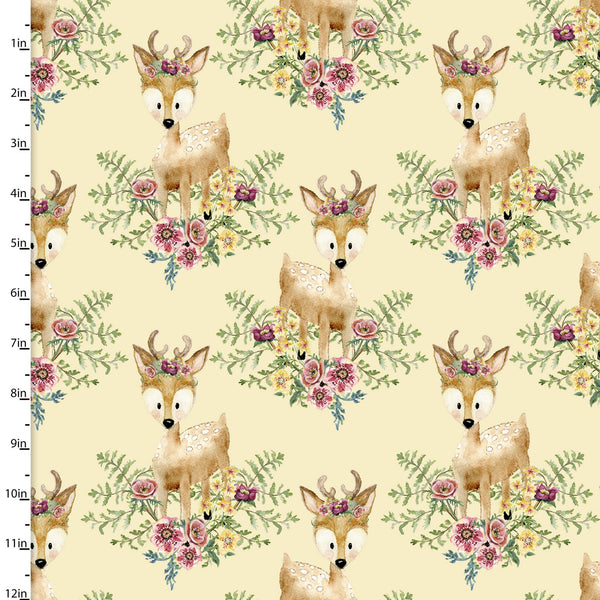 3 Wishes Fabrics - Forest Friends - Deer Yellow