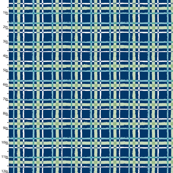 3 Wishes Fabrics - Forest Friends - Plaid Navy