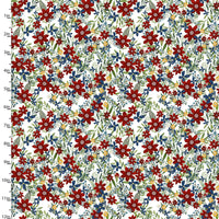 3 Wishes Fabrics - Hometown America - Flowers White