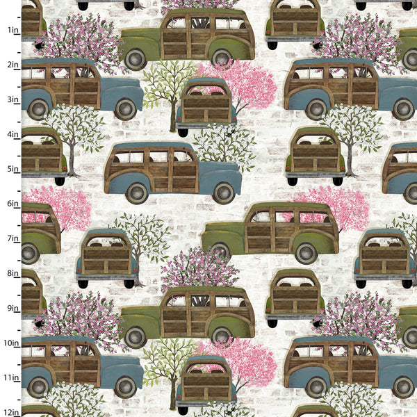 3 Wishes Fabrics - Touch of Spring - Wagoneer White