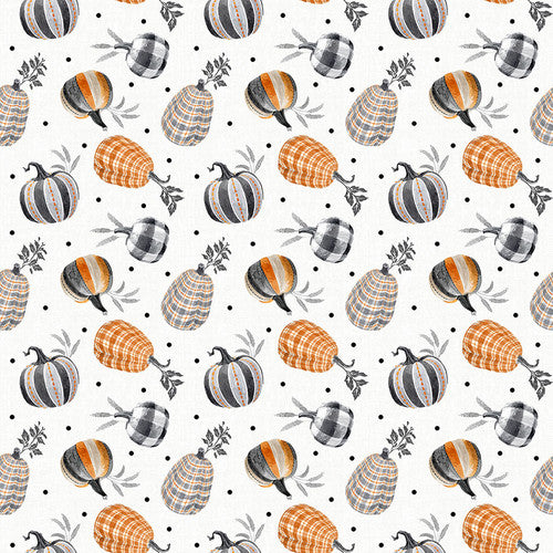 Blank Quilting - Harvest Classics - Tossed Pumpkins White