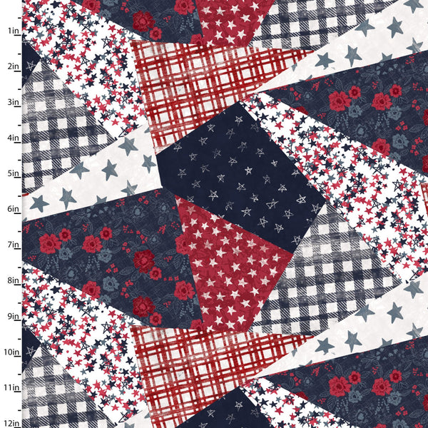 3 Wishes Fabrics - American Dreamer - Patchwork Multi