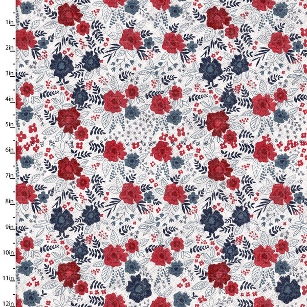 3 Wishes Fabrics - American Dreamer - Ditzy Floral White