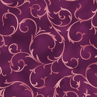 Benartex - Flower Festival - Swirling Vine - Aubergine