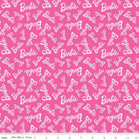 Riley Blake Designs - Barbie - Girl Toss Hot Pink