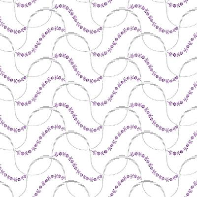 Clothworks - Purple Reign - Ribbon Wave - White