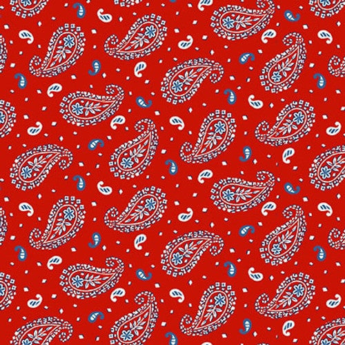 Henry Glass - Liberty for All - Small Paisley Red