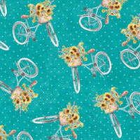 Wilmington Prints - Sunflower Sweet - Bicycle Toss Light Teal