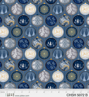 P&B Textiles - Christmas Shimmer - Ornaments Navy