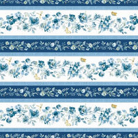 Wilmington Prints - Blue Breeze - Repeating Stripe Multi