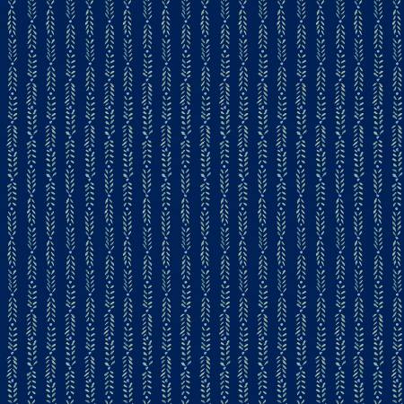 Wilmington Prints - Blue Breeze - Ticking Stripe Dark Blue