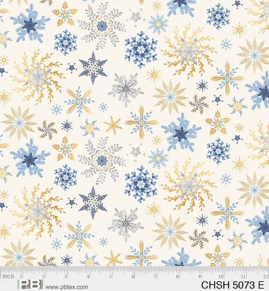 P&B Textiles - Christmas Shimmer - Snowflake Cream