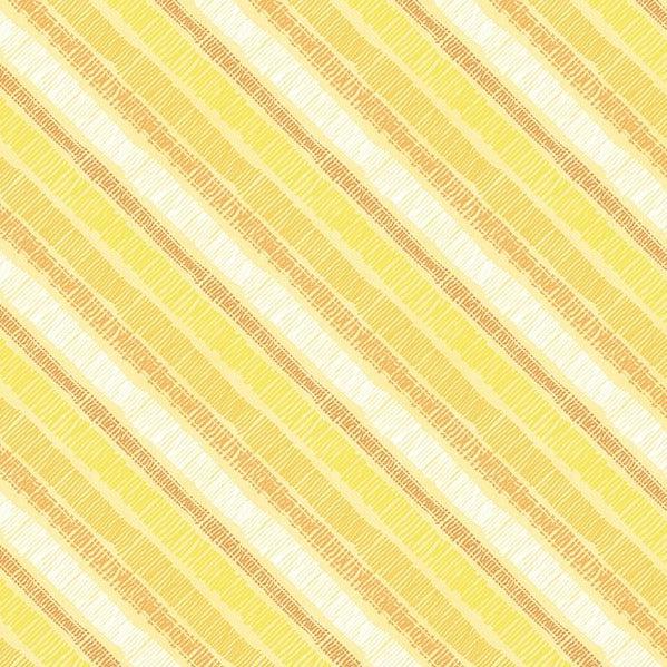 Wilmington Prints - Sunflower Sweet - Diagonal Stripe Yellow