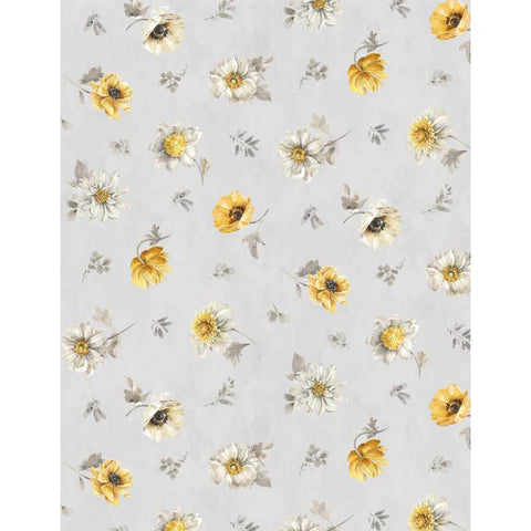 Wilmington Prints - Fields of Gold - Floral Toss Gray