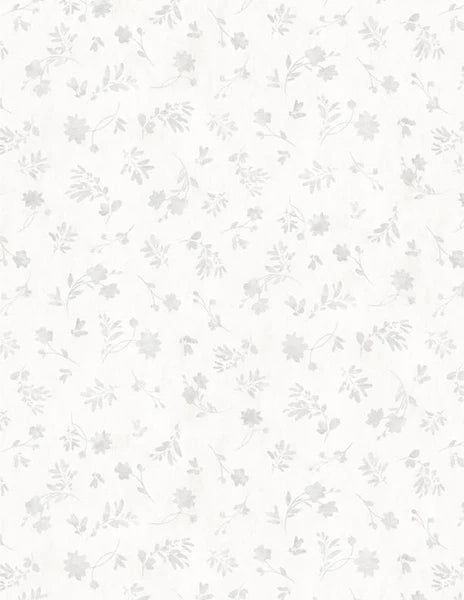 Wilmington Prints - Fields of Gold - Floral Silhouettes White