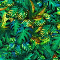 Robert Kaufman - Fantastic Forest - Tropical Leaves Allover Jungle