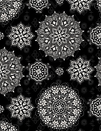 Wilmington Prints - Paisley Place - Mandalas Black