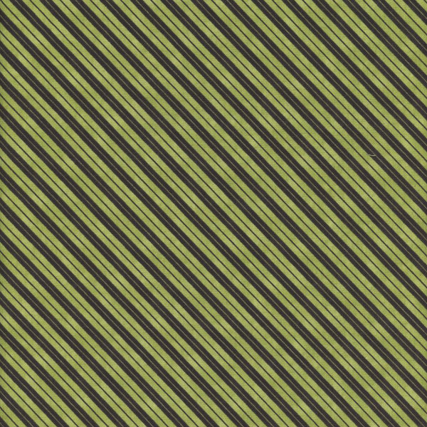 Wilmington Prints - The Boo Crew - Diagonal Stripe Green