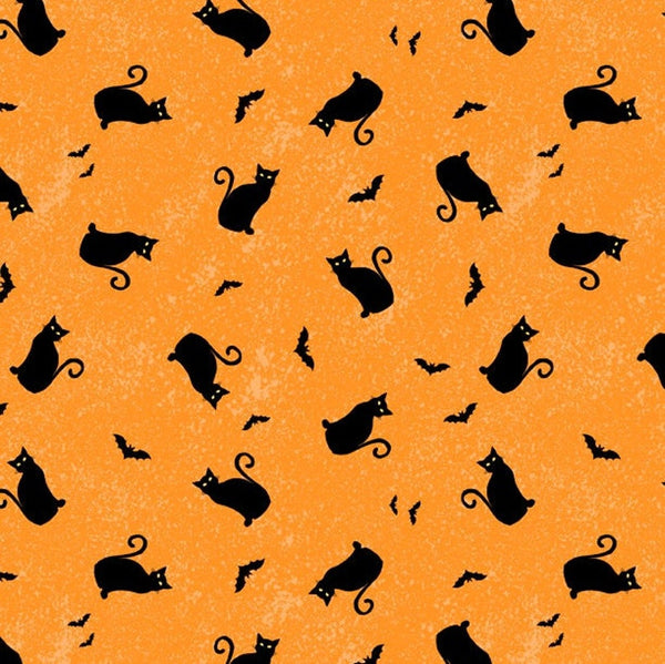 Wilmington Prints - Gnome-ster Mash - Cat Toss Orange