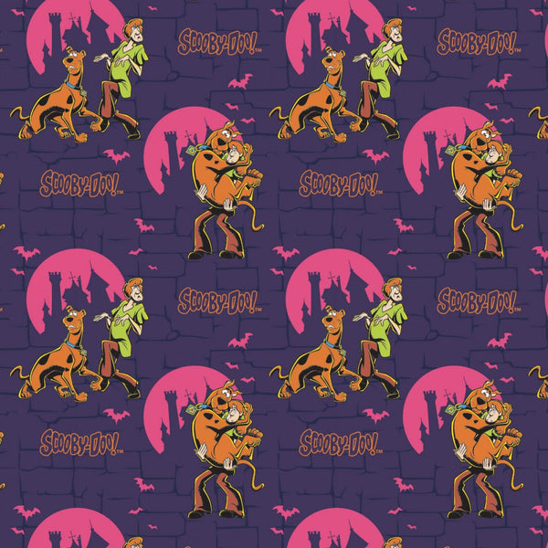 Camelot Fabrics - Scooby-Doo - Rush-Roh Bricks Purple