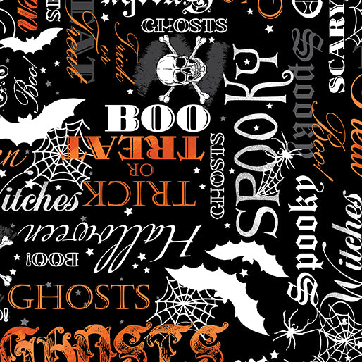 Kanvas Studio - Halloween Spirit - Spooky Words Orange/Black