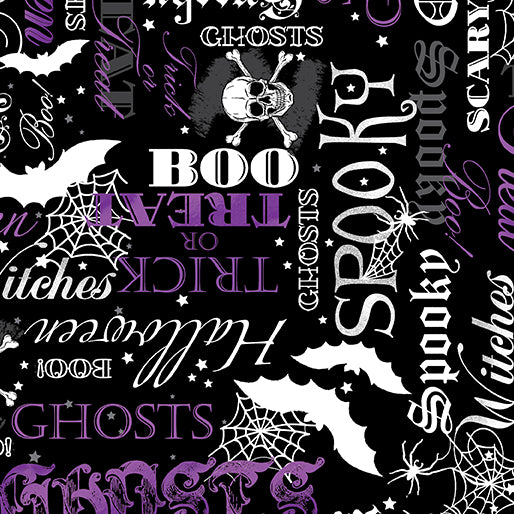 Kanvas Studio - Halloween Spirit - Spooky Words Purple/Black