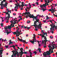 Robert Kaufman Fabrics - Wild Blue - Flowers Magenta