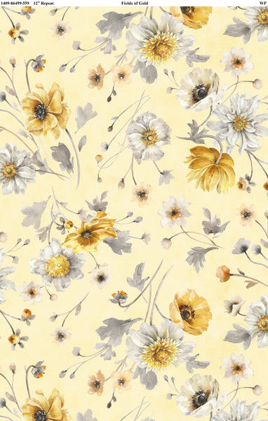 Wilmington Prints - Fields of Gold - Large Allover Yellow